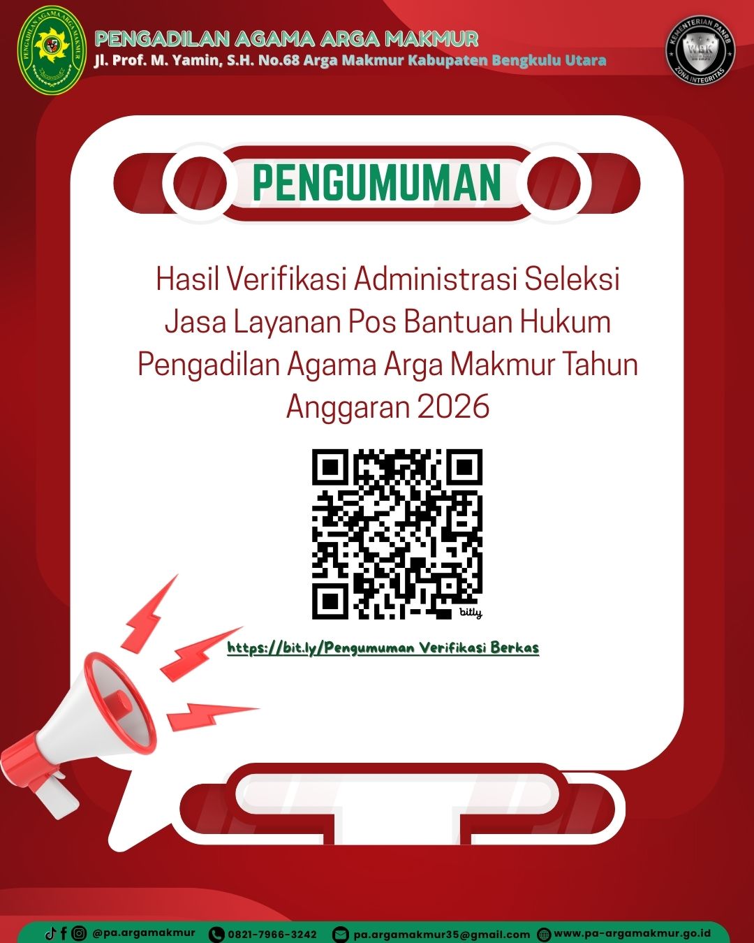 Pengumuman Hasil Verifikasi Administrasi