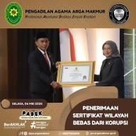 PA Arga Makmur Terima Penghargaan Wilayah Bebas dari Korupsi (WBK) dari MENPAN-RB di Gedung Mahkamah Agung RI