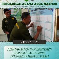 Penandatanganan Komitmen Bersama Zona Integritas dan SMAP di PA Arga Makmur