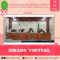 Persidangan Secara Virtual di Kecamatan Karang Tinggi Kab Bengkulu Tengah Selasa, 28 Juni 2022